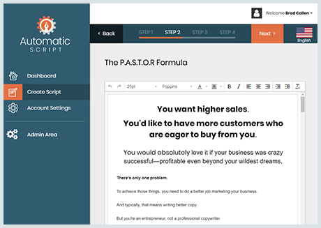 full-blown sales script that’s ready for you to review