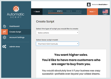  pick a sample script  to model from automatic script