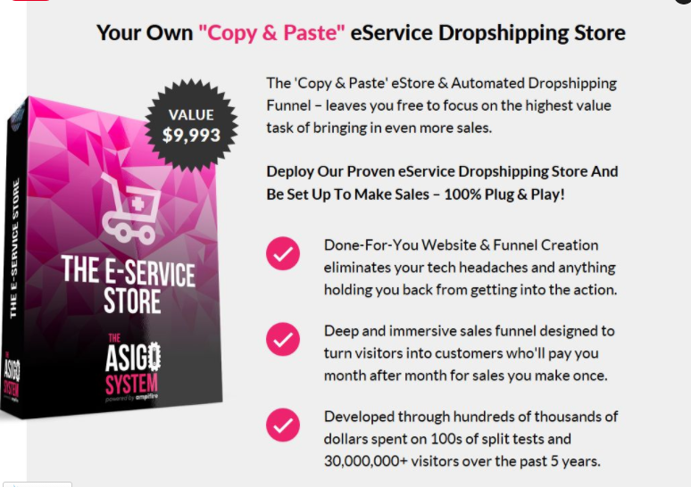 Asigo system for dropshipping