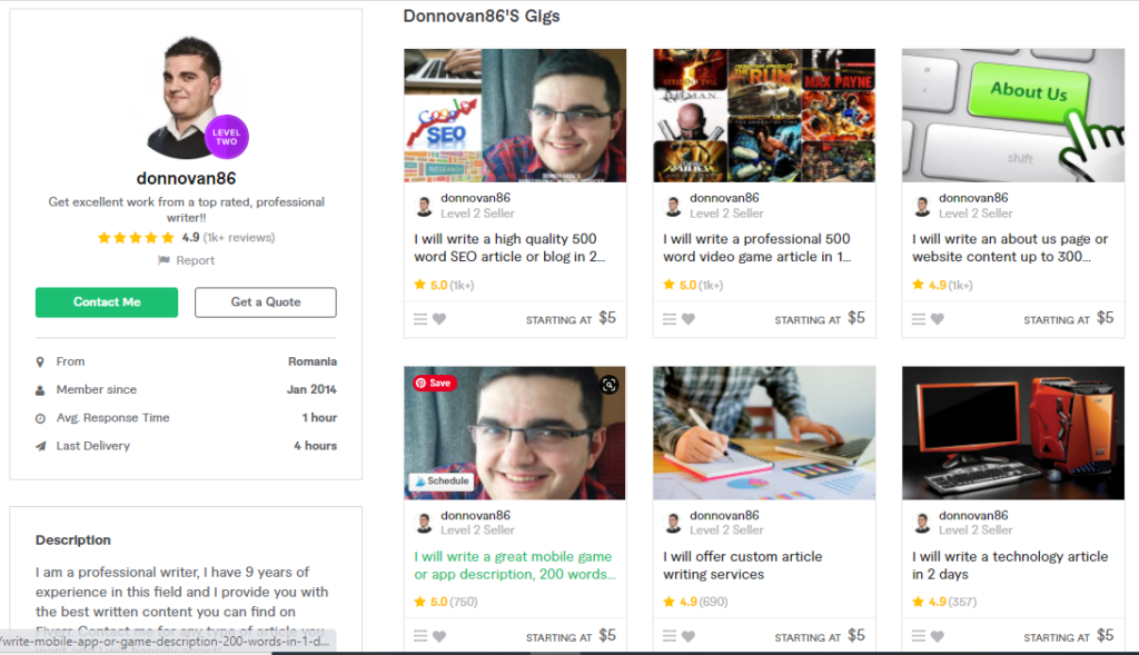 Donnovan86 Best Content Writers To Hire On Fiverr