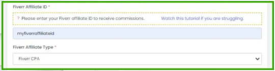 Enter your fiverr affiliate ID