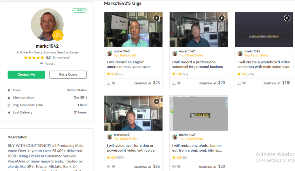 Hire ReMarkc1542 For Your Spokesperson or VoiceOver Service On Fiverr