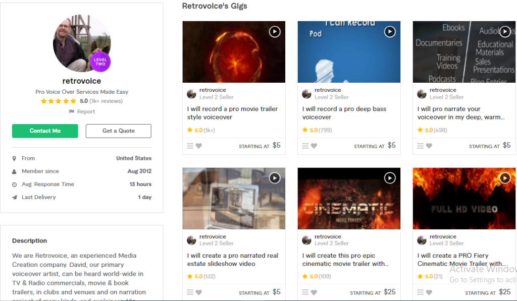 Hire Retrovoice For Your Spokesperson or VoiceOver Service On Fiverr