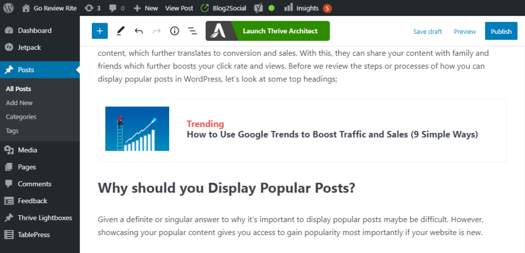 MonsterInsights trending post
