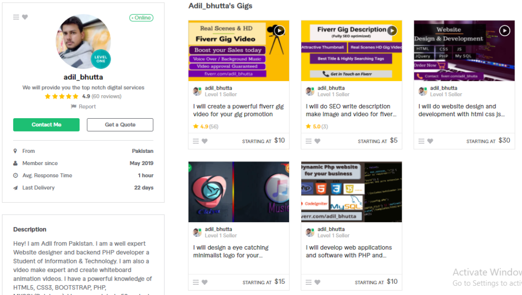 Adil Bhutta Fiverr SEO Gigs Experts