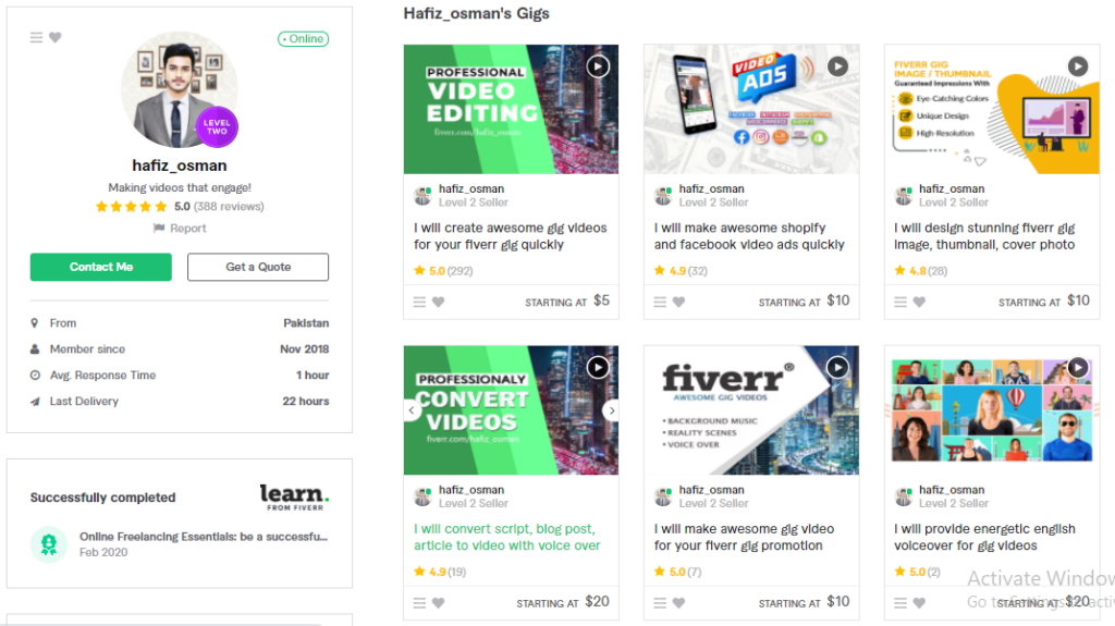 Haftz Osman On Fiverr SEO Gigs Experts