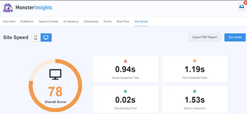 Core Web Vitals With MonsterInsights Site Speed Report