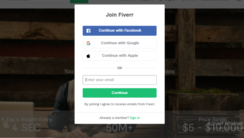 how to become a seller on fiverr