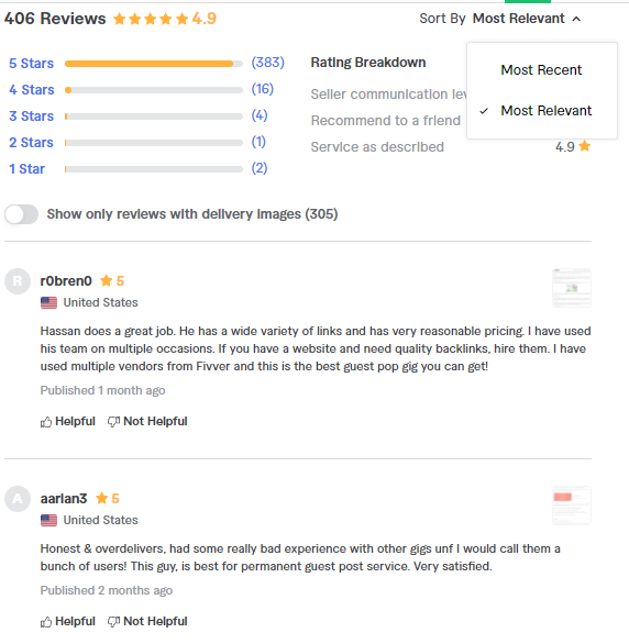 fiverr feedback reviews