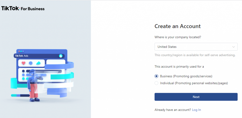 Create TikTok ads account managers 