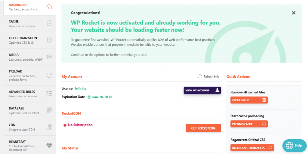 WP Rocket To Speed Up The WordPress Website