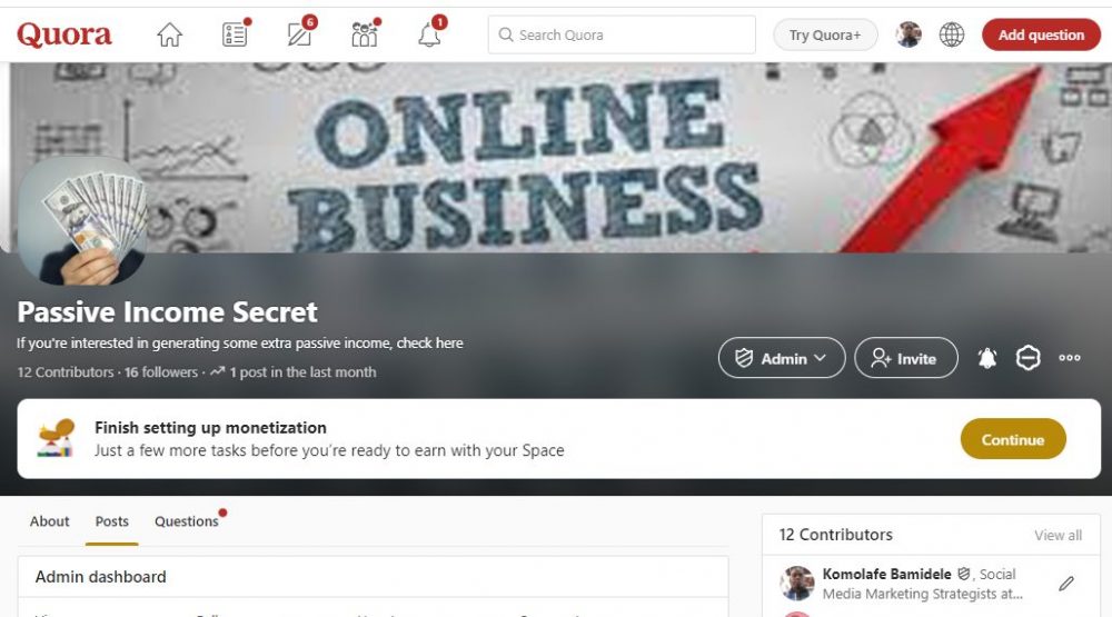 Create Your Quora Space and Monetise It