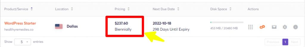 renewal billing is $237.60