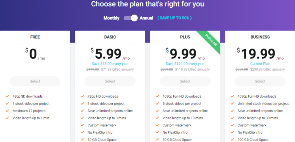 Flexclip Pricing
