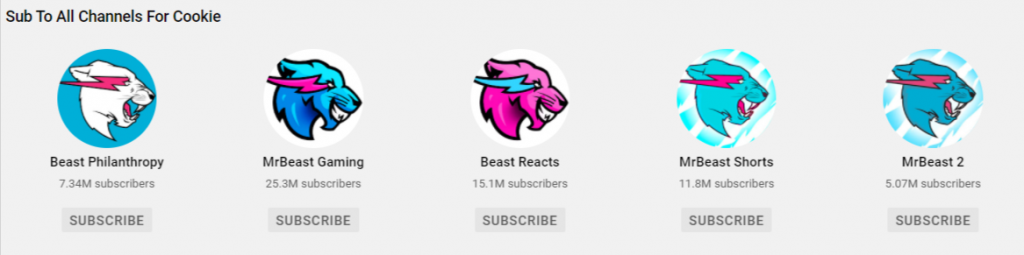 MrBeast has three main YouTube channels