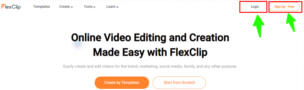 Step #1: Open the FlexClip Website