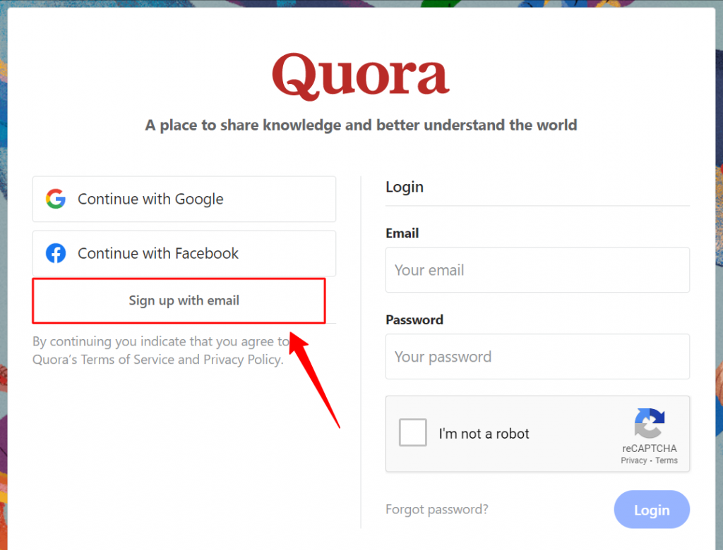 Step 1: Create Quora Account