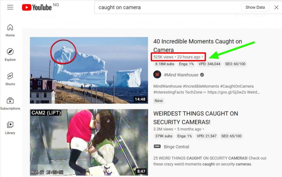 Step 1: Go to YouTube Search for caught on camera