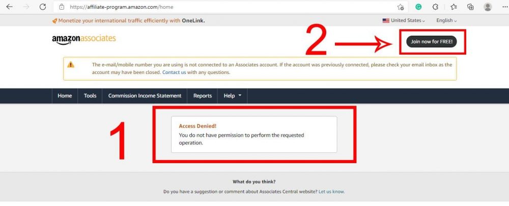 Register with Amazon Associate