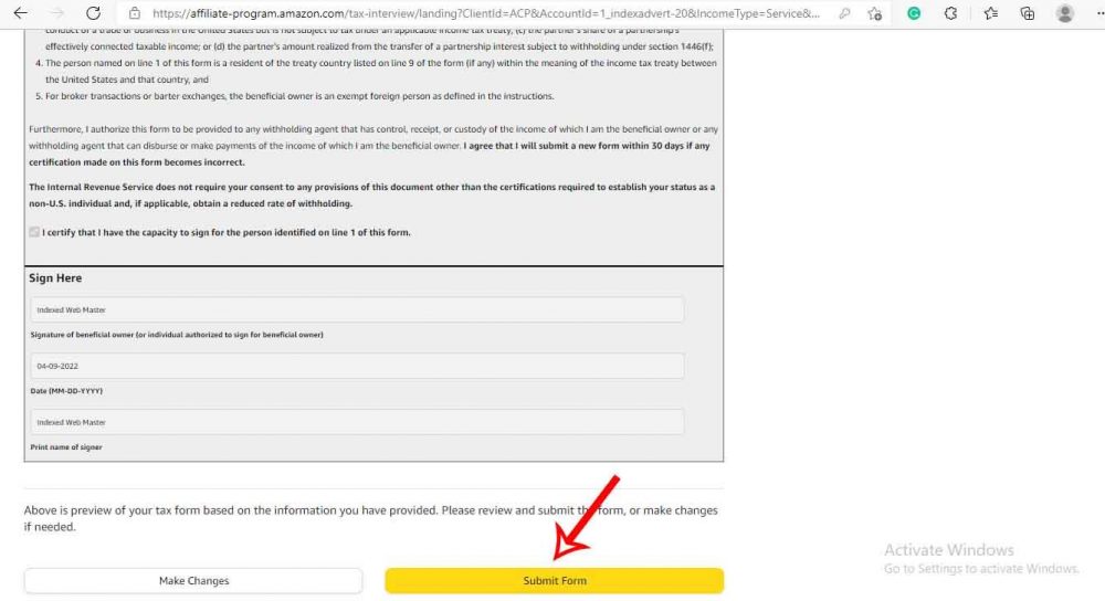 preview of your tax information