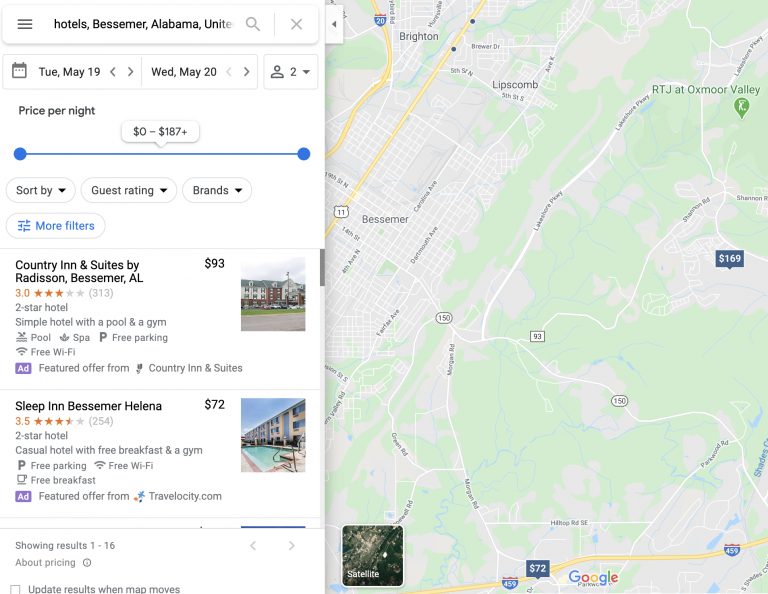 Extract data from Google Maps.