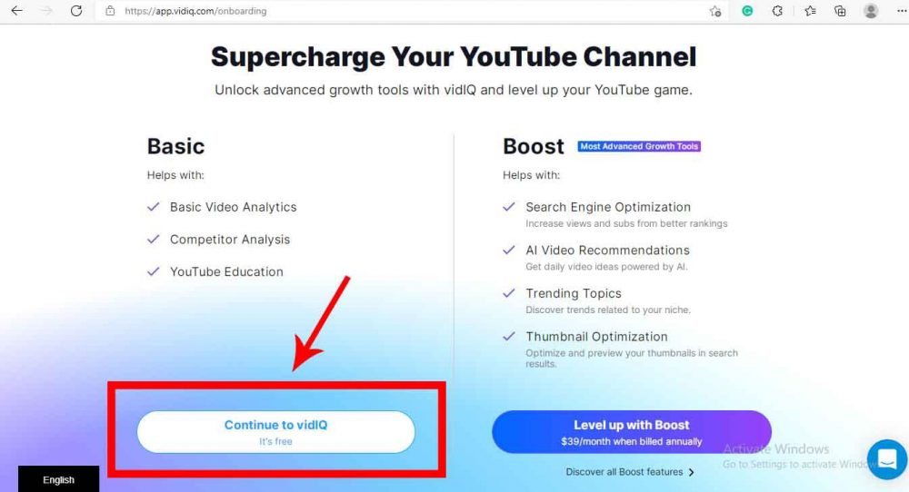 Choose your VidIQ Plan