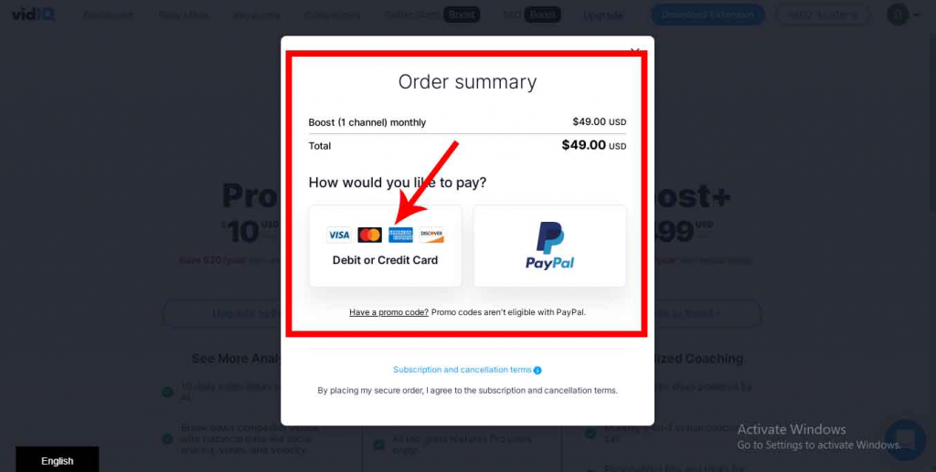 input Debit or Credit Card