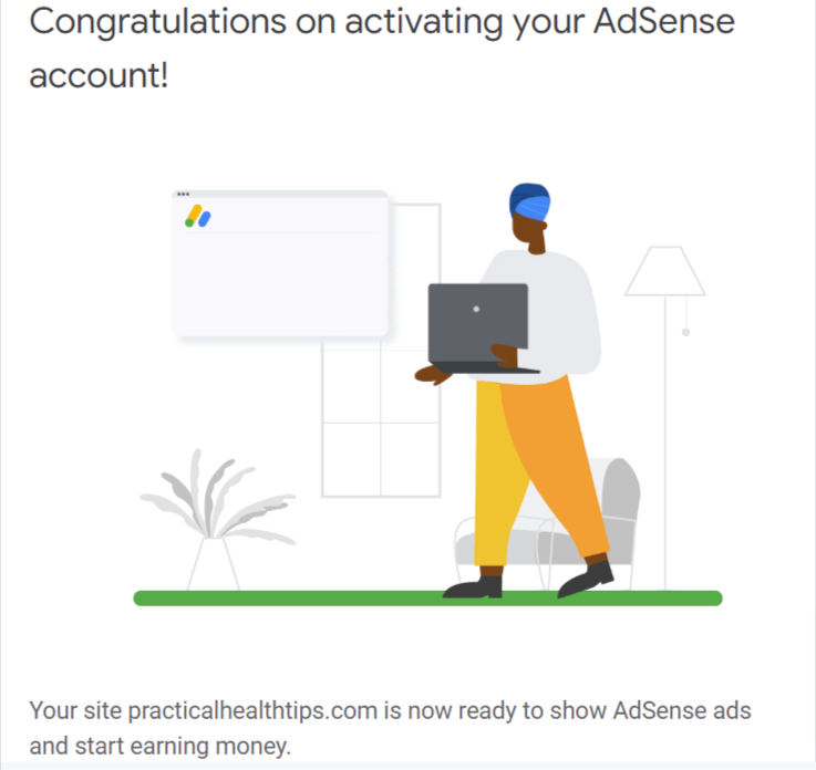  got a Congratulatory Message from Google AdSense