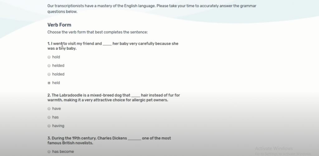 Rev transcription application test 