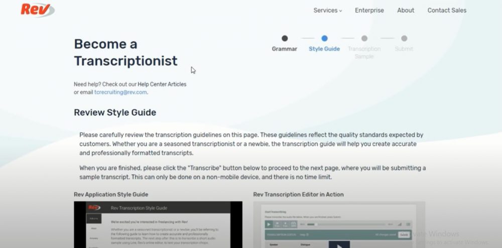 Rev transcription application test 