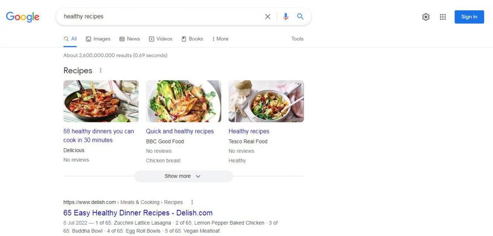 go to Google and searching for keywords related to any niche 