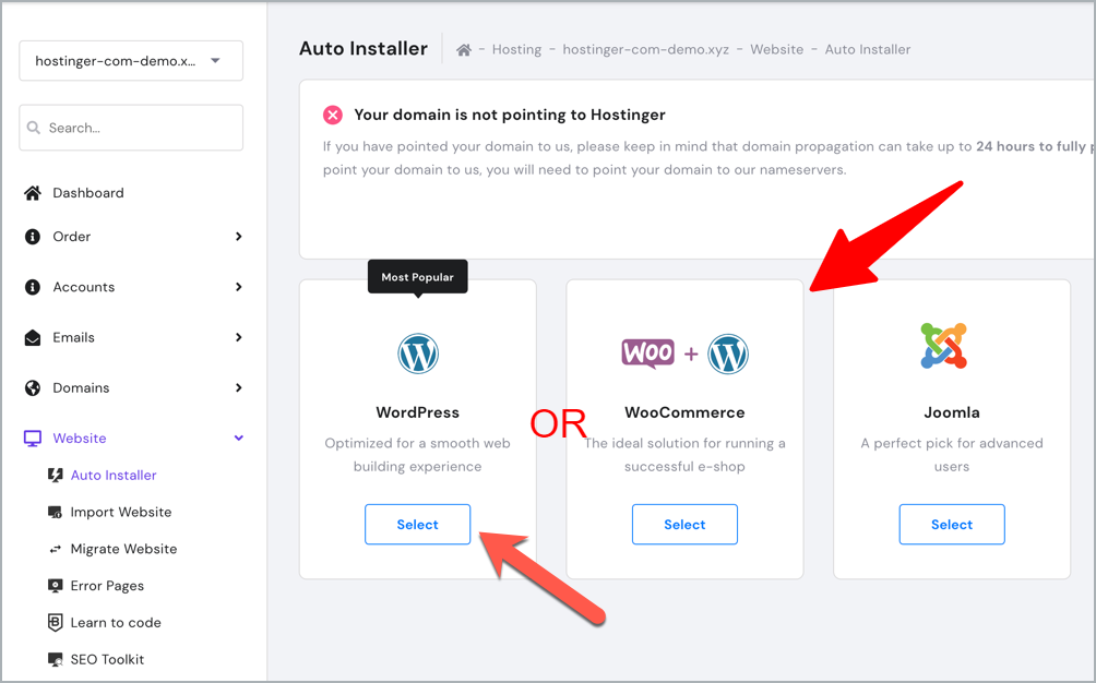 installing WordPress in your hosting company