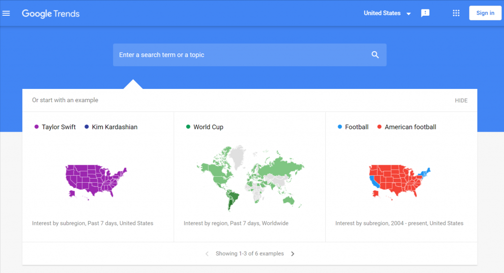 Use Google Trend 