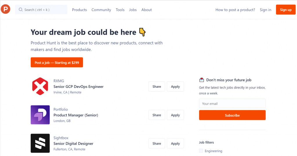 Jobs-Product-Hunt