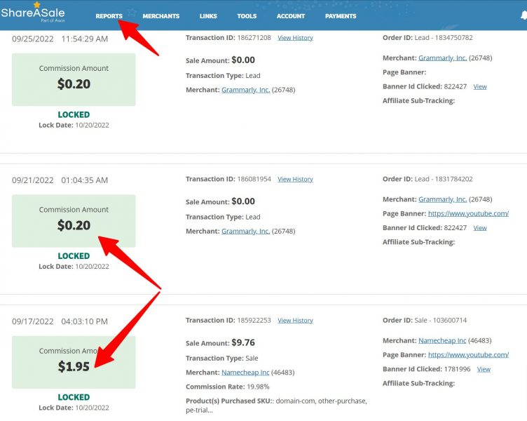 ShareASale-Activity-Details-Affiliate Offers Stats And Sales