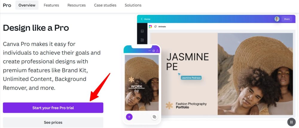 Start Canva Pro Free Trial Account