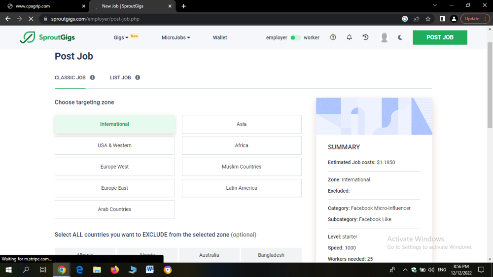 completed task ON  SPROUT
